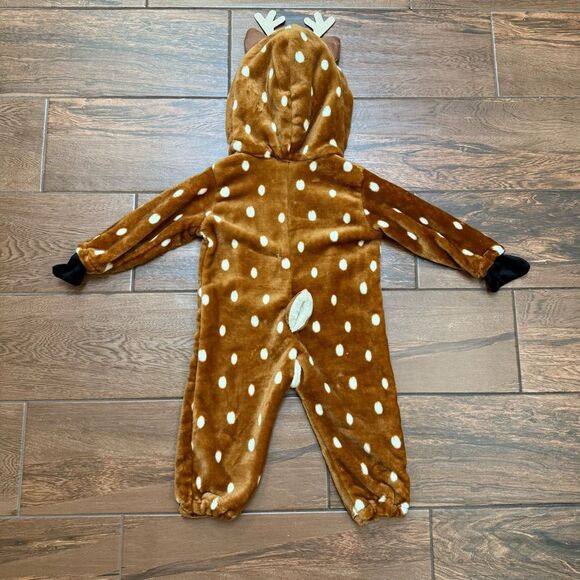 Infant Reindeer Costume Hooded Jumpsuit One Piece Spooktacular Halloween 6-12M - Picture 9 of 9